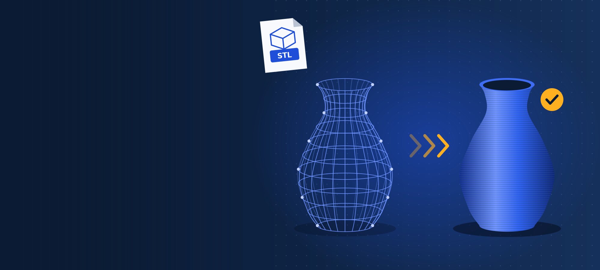 Modelo 3D en pantalla junto a la pieza física ya impresa